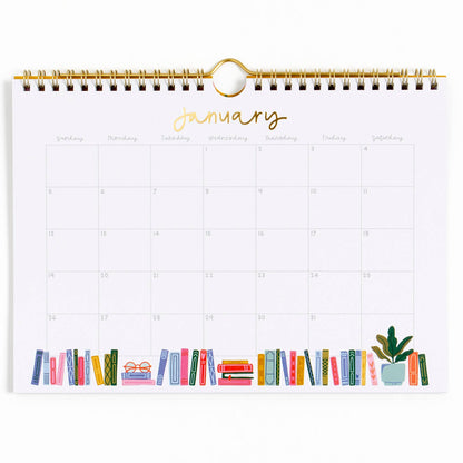 Book Lover's 2025 Spiral Wall Calendar