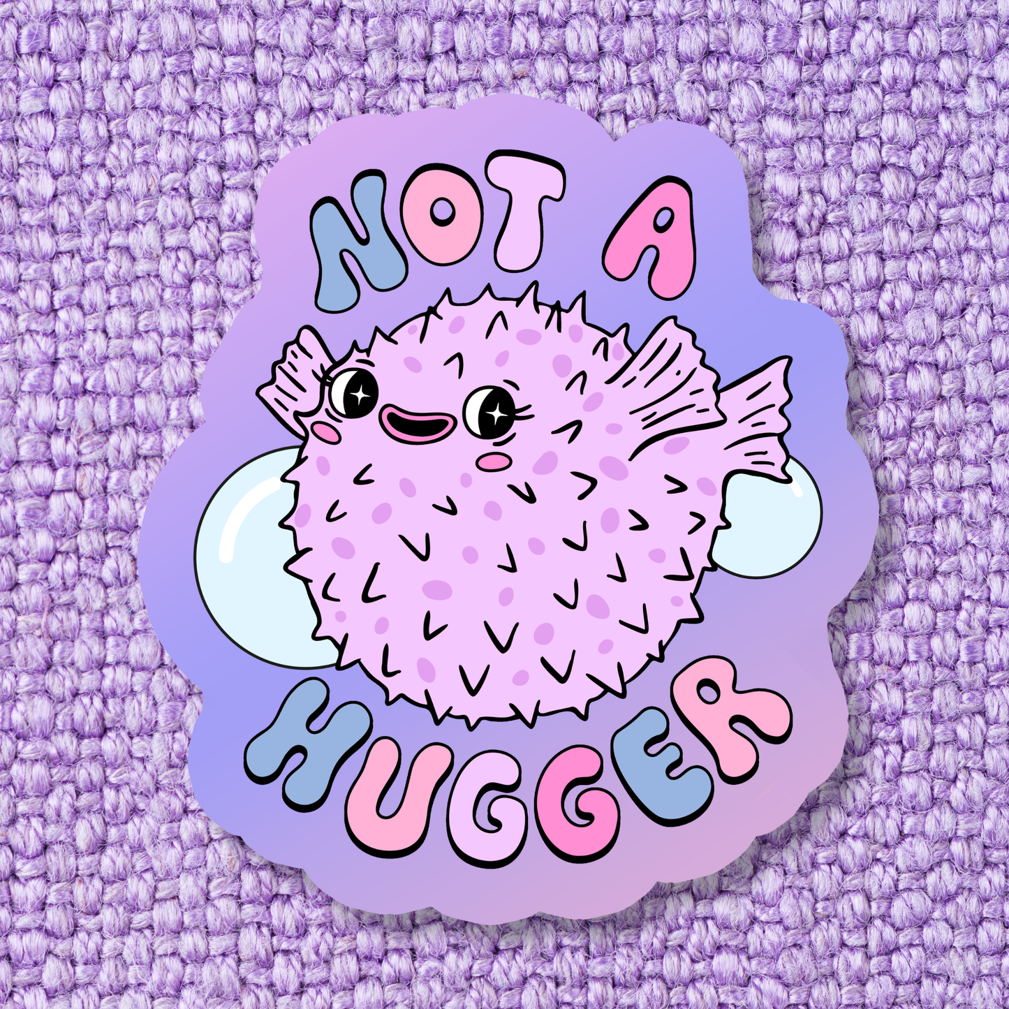 Anxiety Mental Health Not a Hugger Waterproof Vinyl Sticker