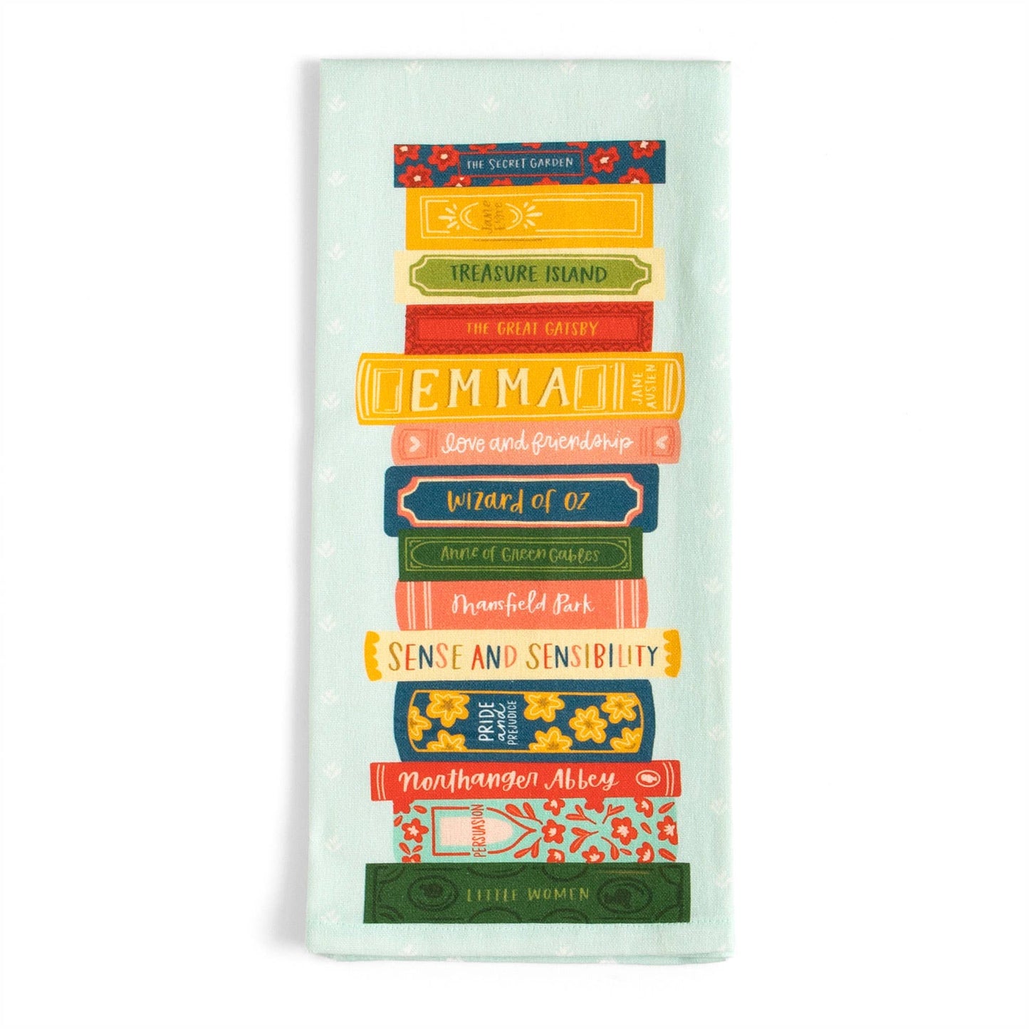 Book Stack Tea Towel