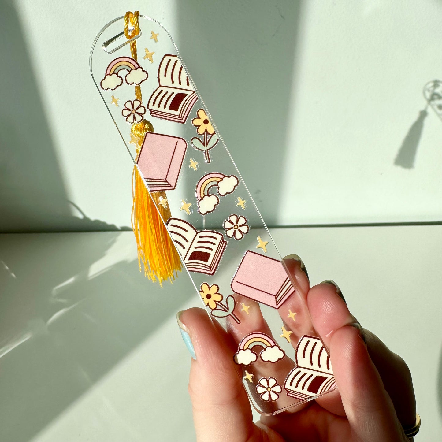 'Books and Rainbows' Resin Bookmark