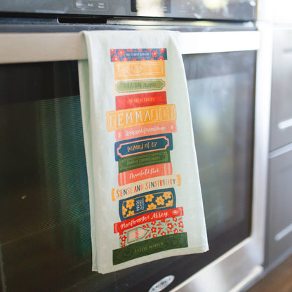 Book Stack Tea Towel