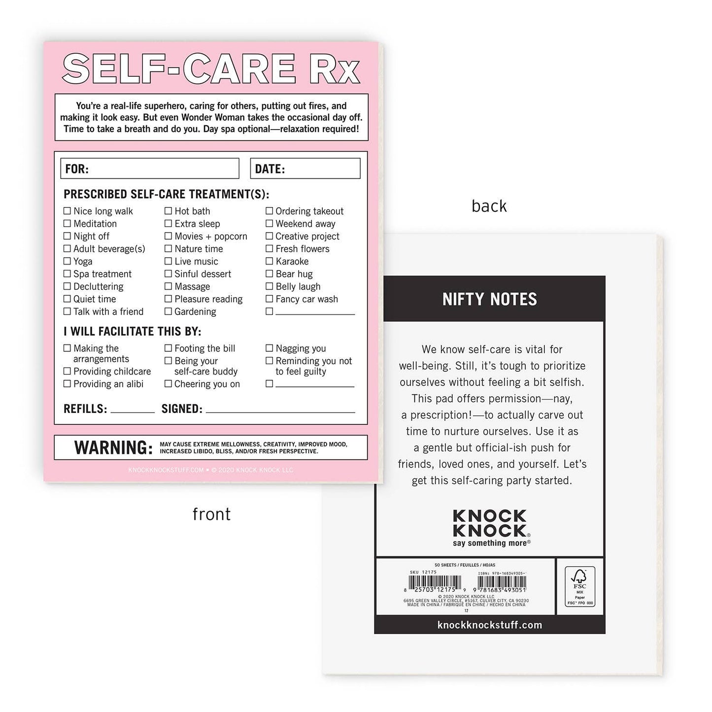 Self-Care RX Nifty Note Pad