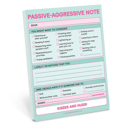 Passive Aggressive Nifty Note Pad (Pastel Version)