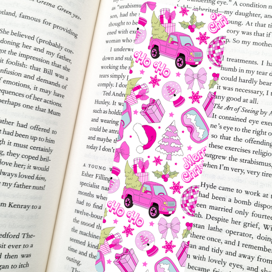 Pink Dollhouse Holiday Bookmark | Soft Matte Laminated  