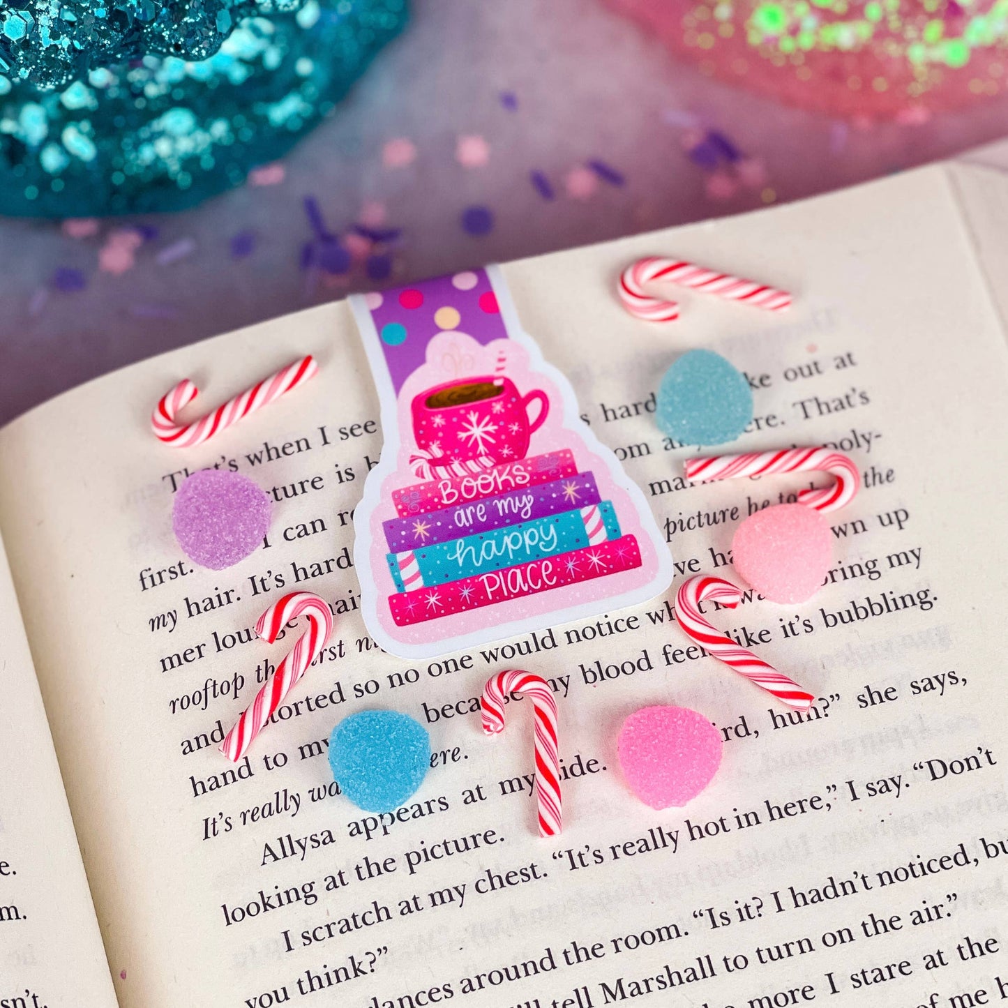 Books are my Happy Place Christmas Magnetic Bookmark