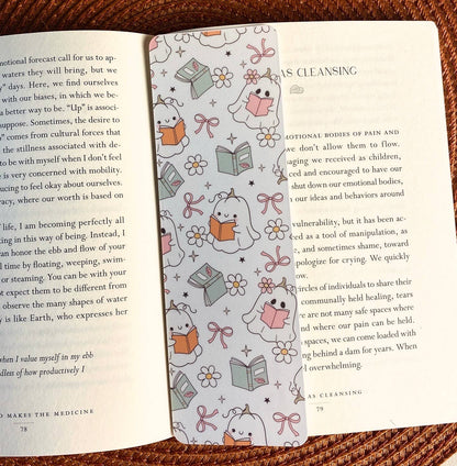 Coquette Ghost Halloween Laminated Bookmark 