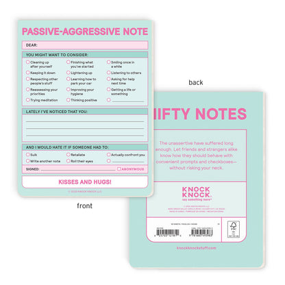 Passive Aggressive Nifty Note Pad (Pastel Version)