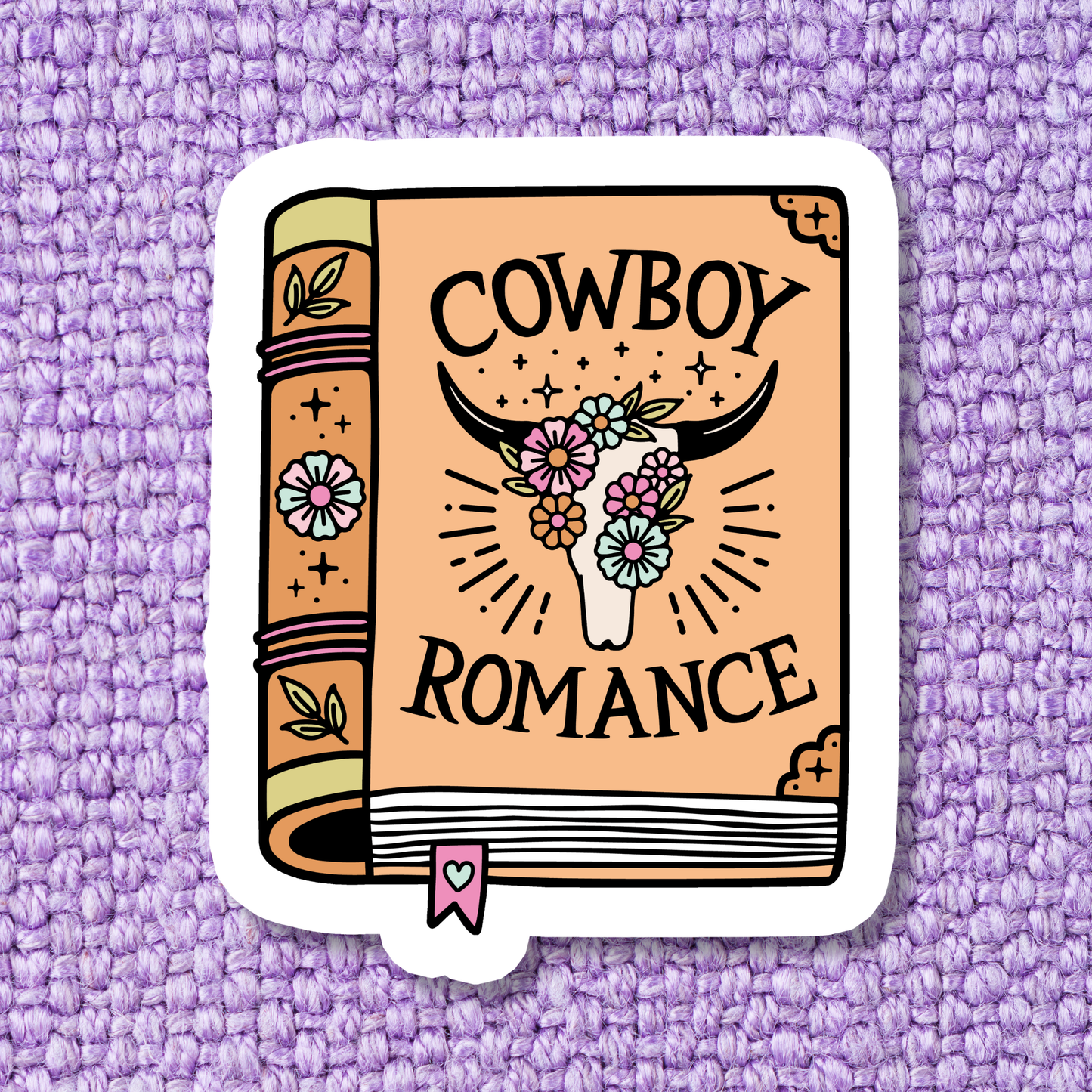 'Cowboy Romance Book' Waterproof Vinyl Sticker