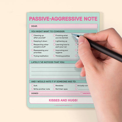 Passive Aggressive Nifty Note Pad (Pastel Version)