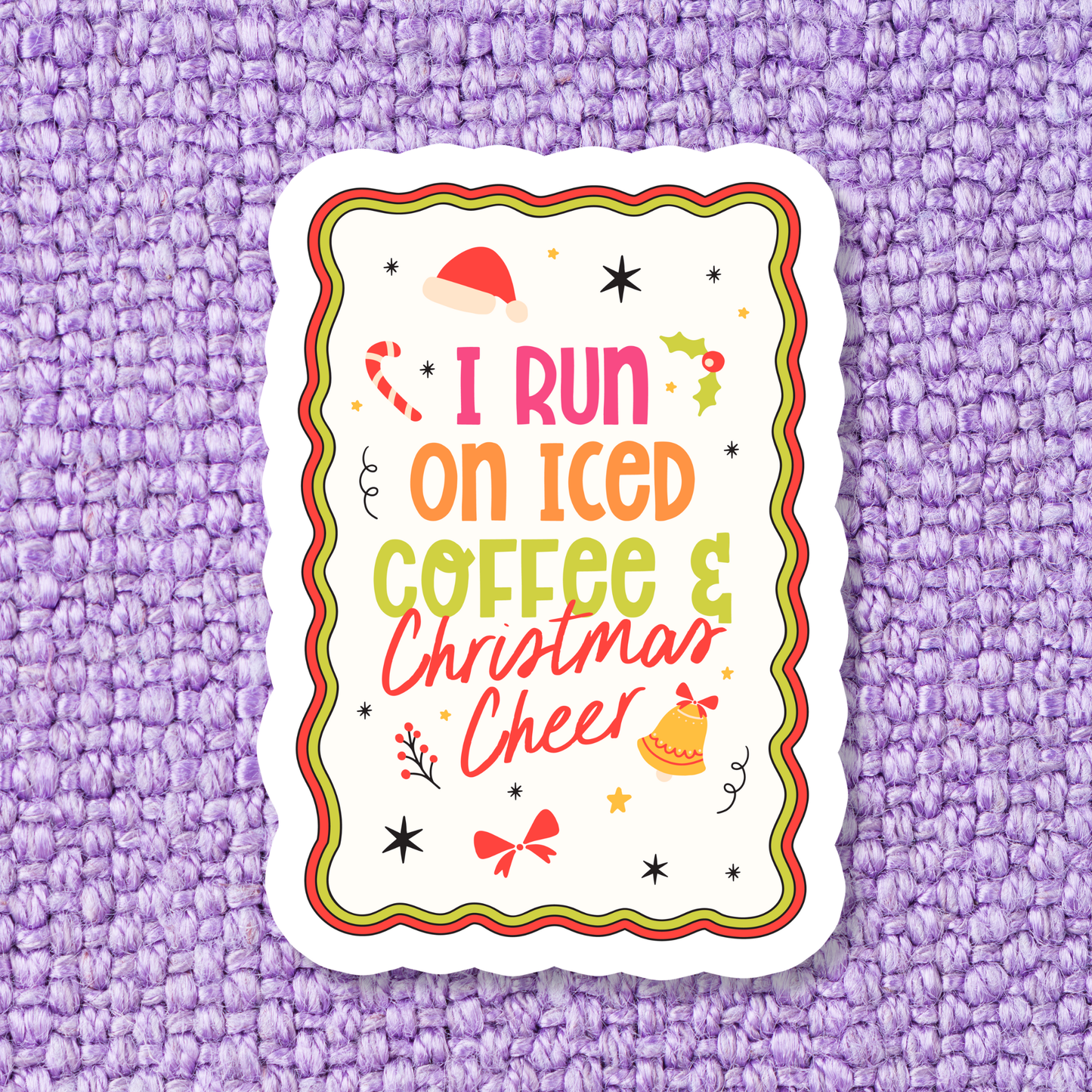 Funny Christmas Iced Coffee Waterproof Vinyl Sticker