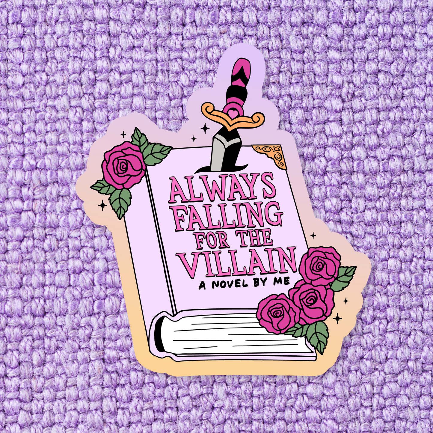 Always Falling For The Villain Waterproof Vinyl Sticker