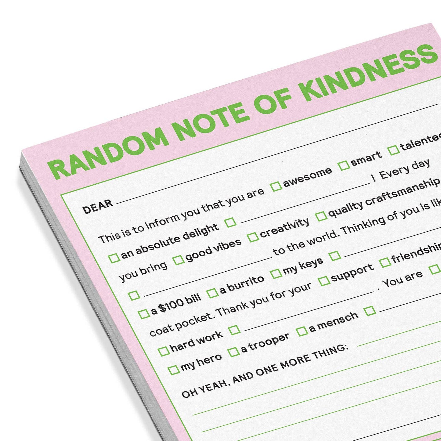 Random Note of Kindness Nifty Note Pad (Pastel Version)