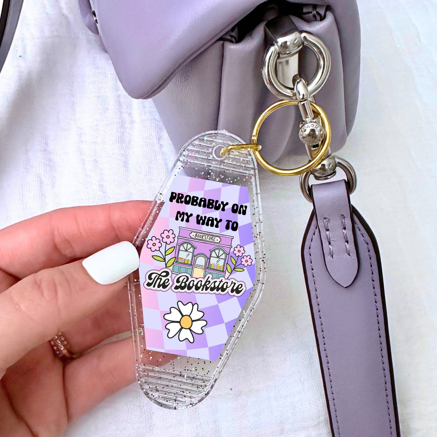 'On My Way To The Bookstore' Keychain