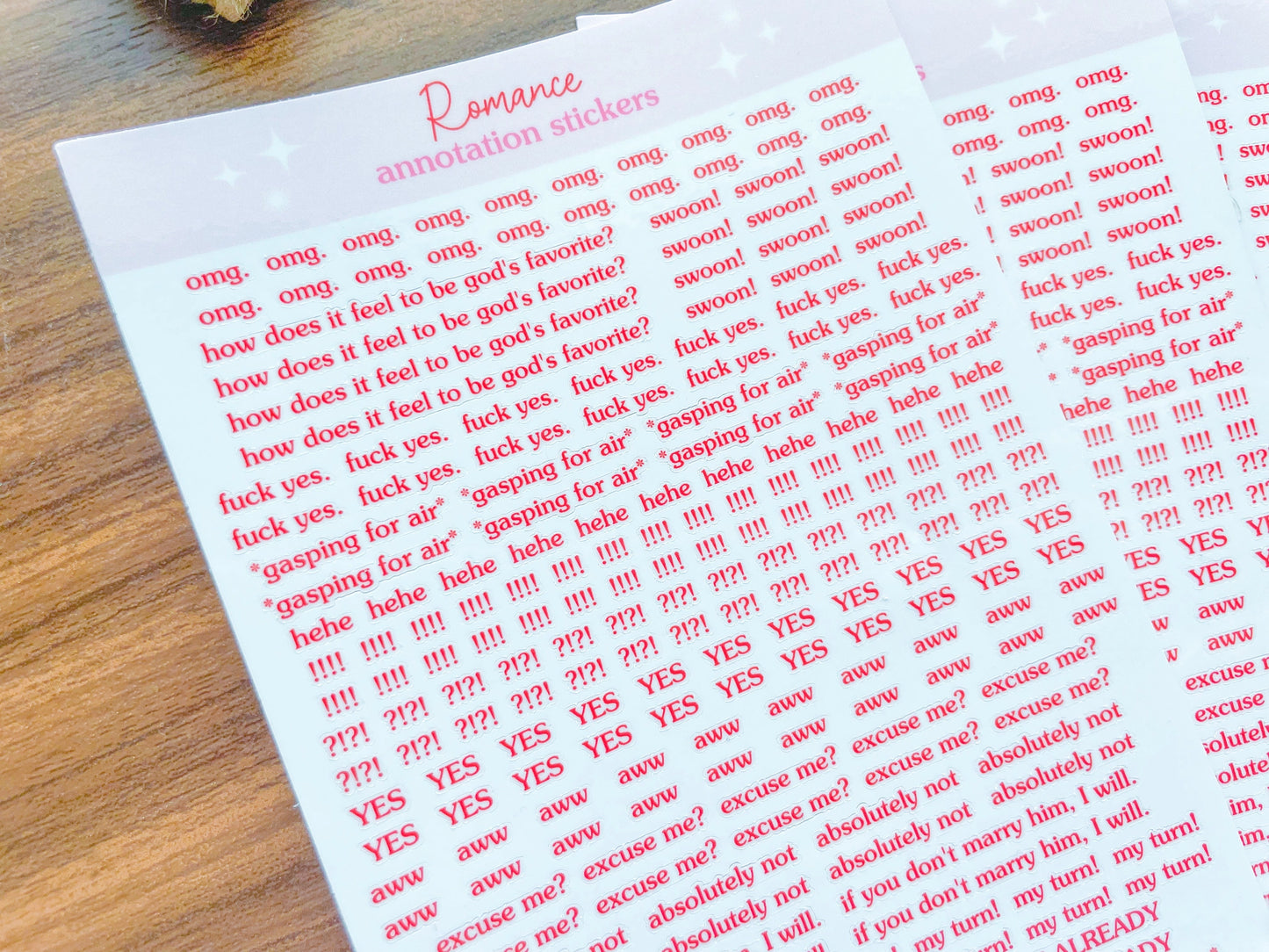 Romance Annotation Sticker Sheet